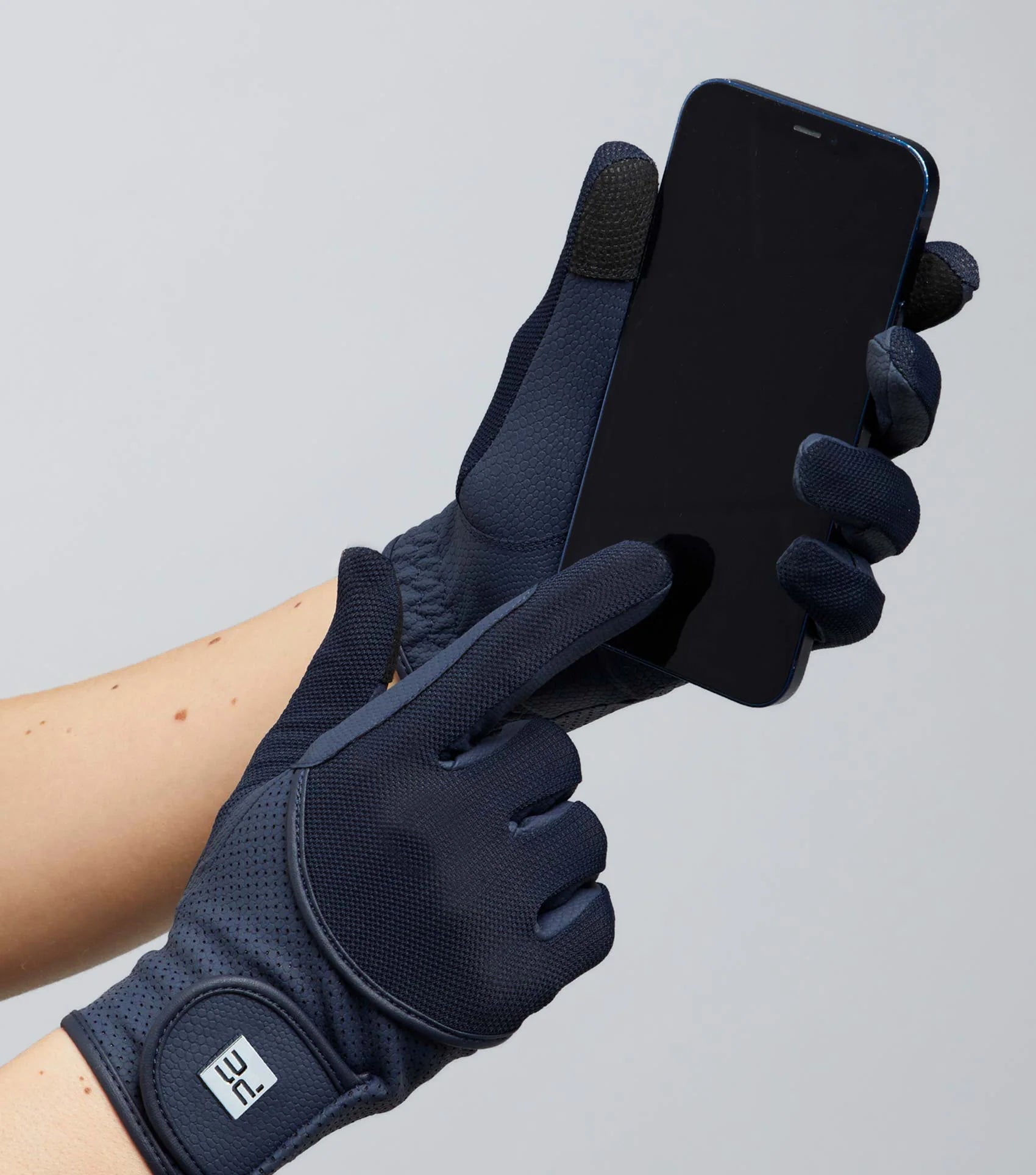 Premier Equine Presa Mesh Riding Gloves Navy Touchscreen Equestrian Gear