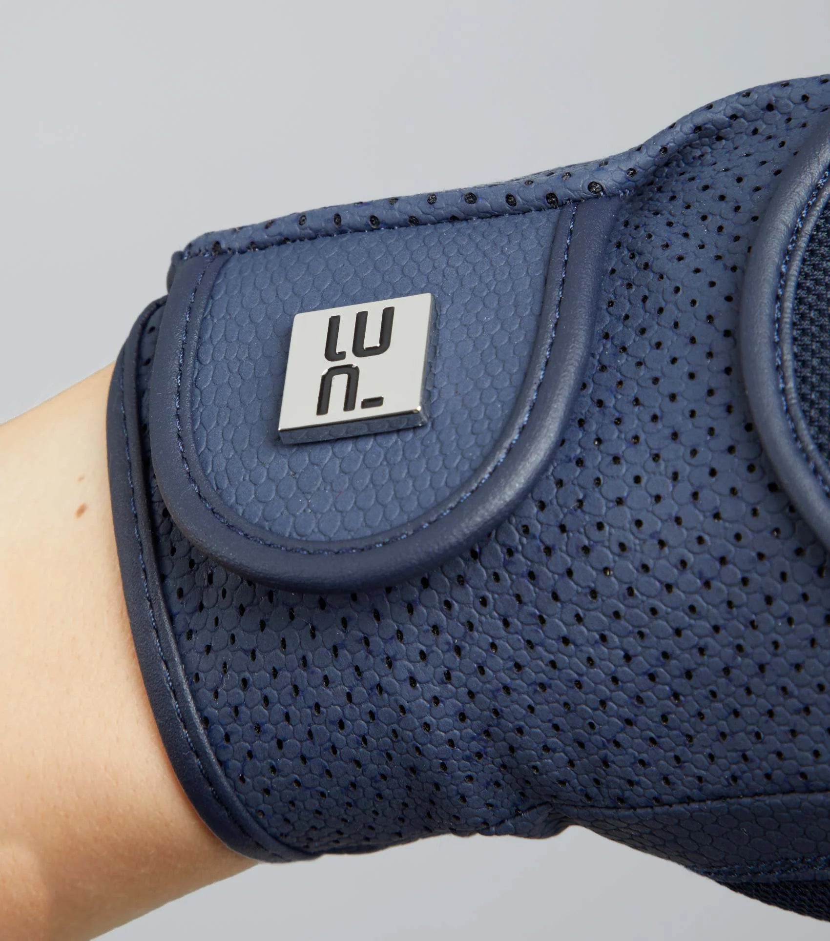 Premier Equine Navy Riding Glove: Breathable Mesh, Touchscreen Compatible. Buy at Equiflair