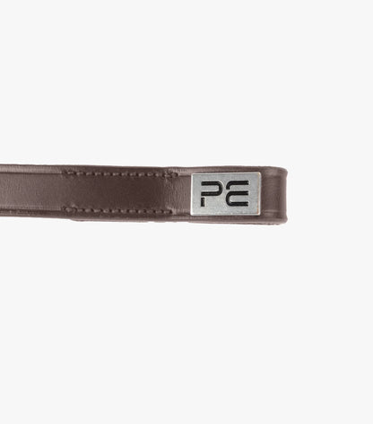 Premier Equine Primo Hunter Browband - Brown Italian Leather Equestrian Bridle Accessory