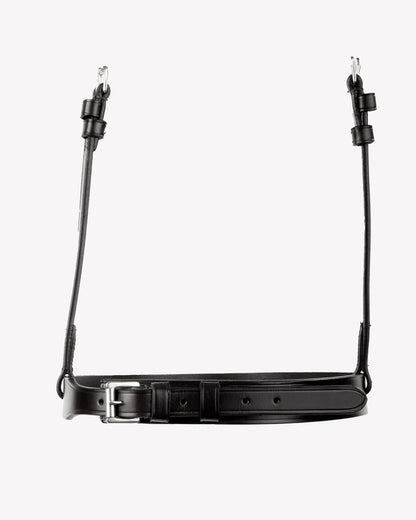 PREMIER EQUINE PRIMO HUNTER CAVESSON NOSEBAND Black Italian Leather Equestrian Noseband with Stainless Steel Buckle