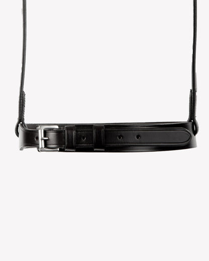 Black Leather Hunter Cavesson Noseband - Premium Equestrian Equipment