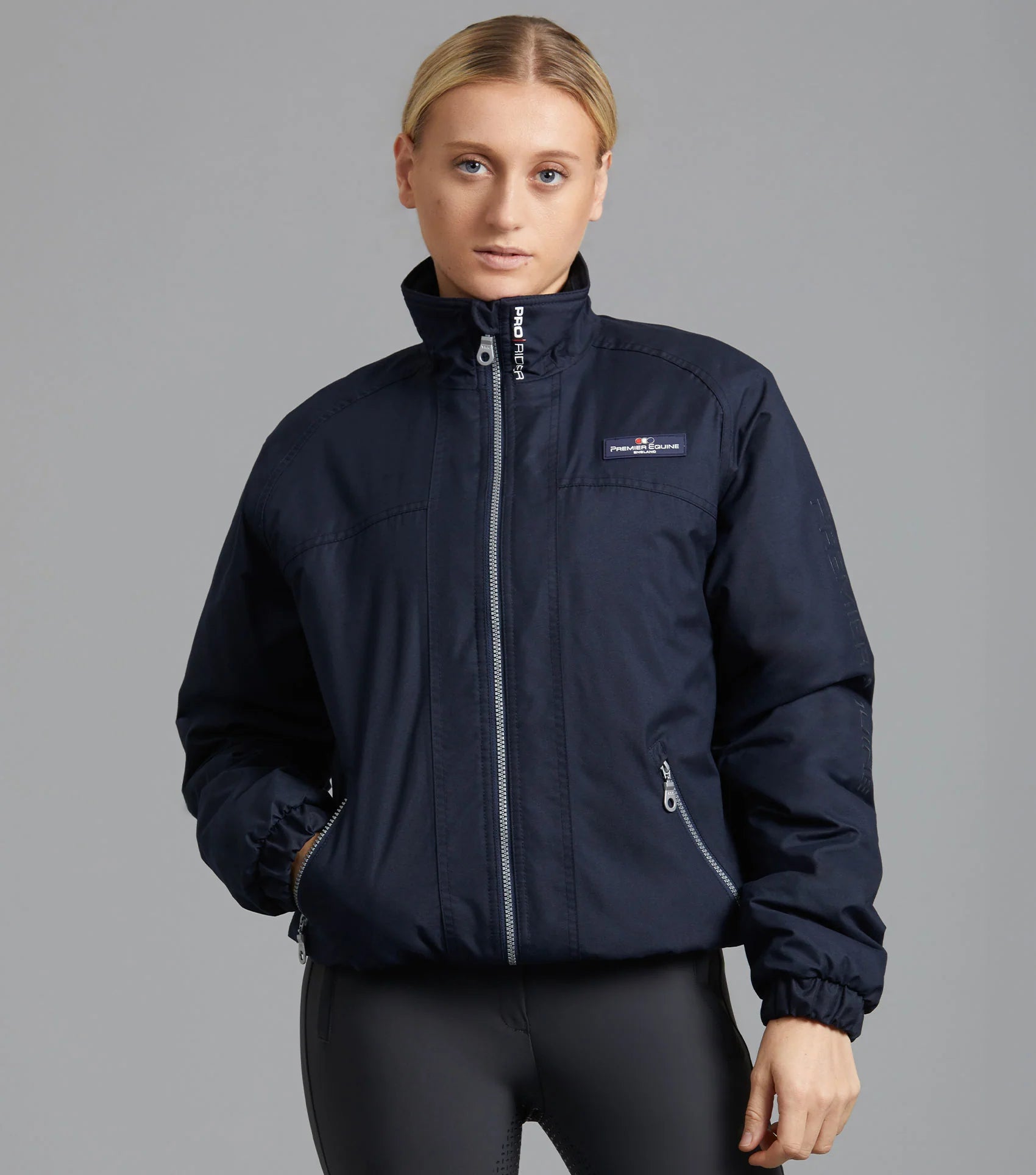PREMIER EQUINE PRO RIDER Unisex Waterproof Riding Jacket Navy. Waterproof, breathable, riding, jacket, navy, unisex