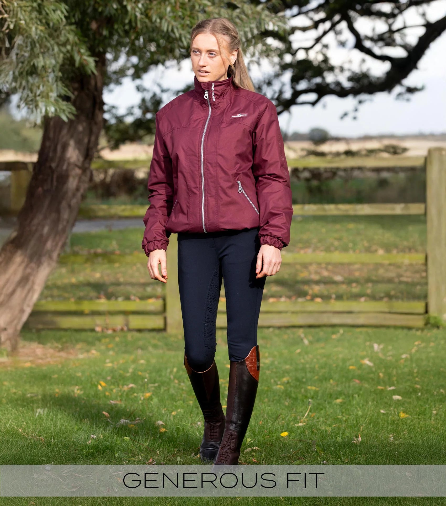 Premier Equine Pro Rider Wine Waterproof Riding Jacket for Women | Equiflair