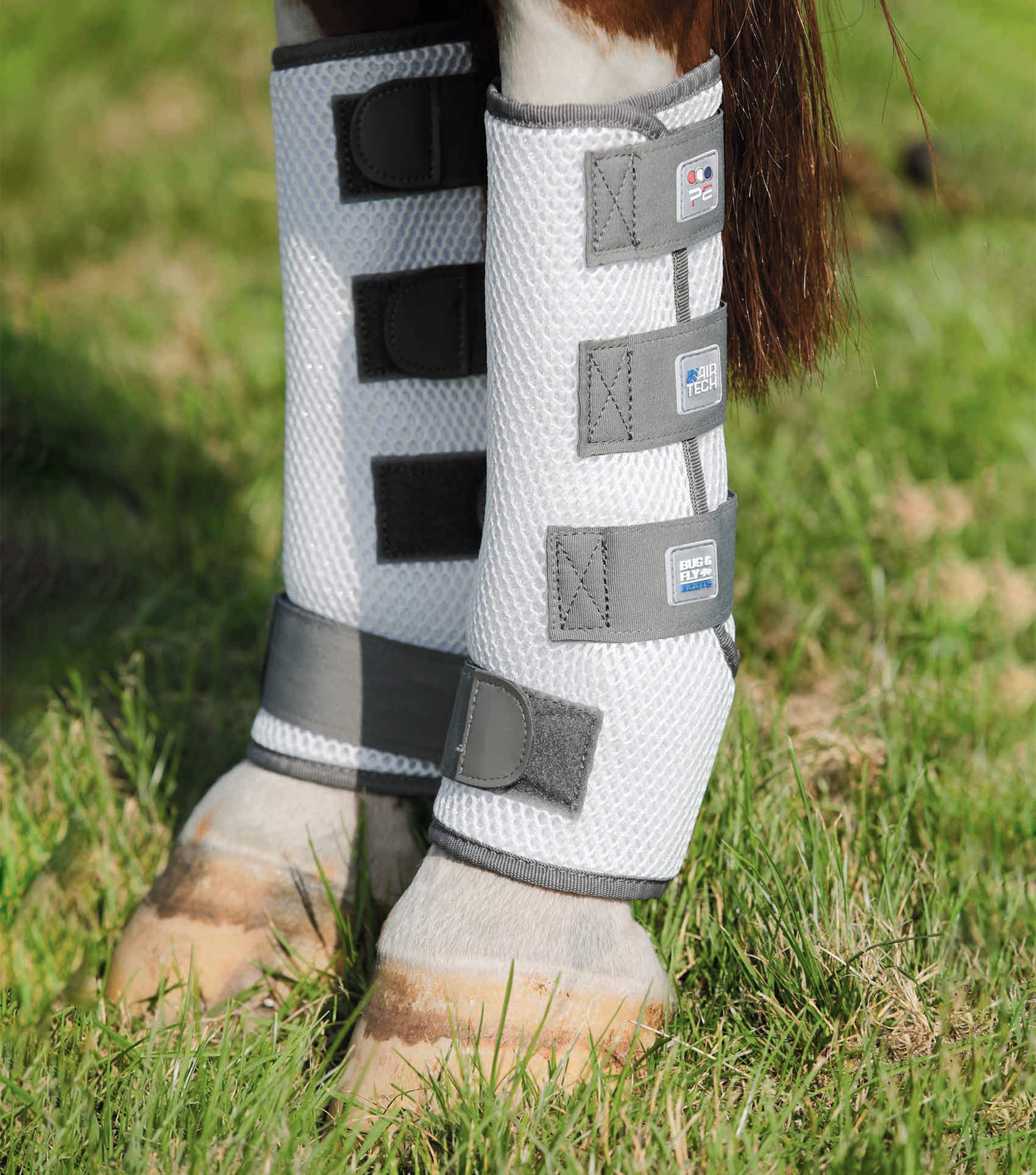 Premier Equine White Mesh Horse Fly Boots - Leg Protection, Bug & Insect Repellent Air Tech