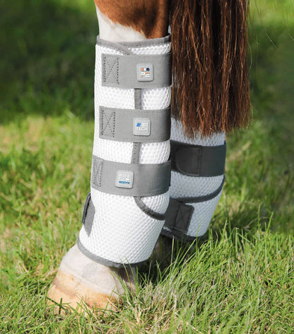 Premier Equine White Horse Fly Boots: Breathable Leg Protection from Bugs