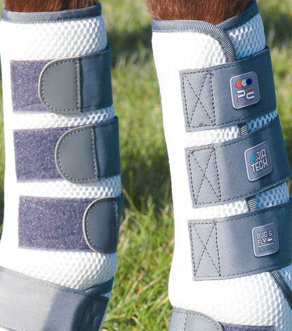 Premier Equine Pro-Tech Bug & Fly Boots White: Horse Leg Protection from Insects & Flies