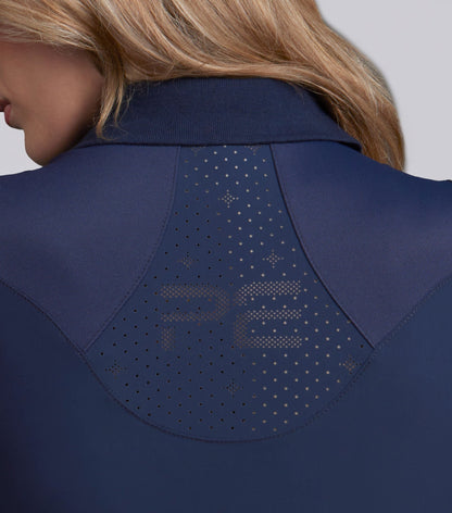 Premier Equine Prospero Navy Sleeveless Riding Polo Top with Perforated Detail