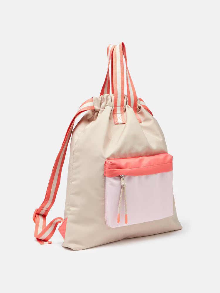 JOULES Packwell Rucksack: Neutral Color, Drawstring Backpack, Water Resistant - Shop Now!