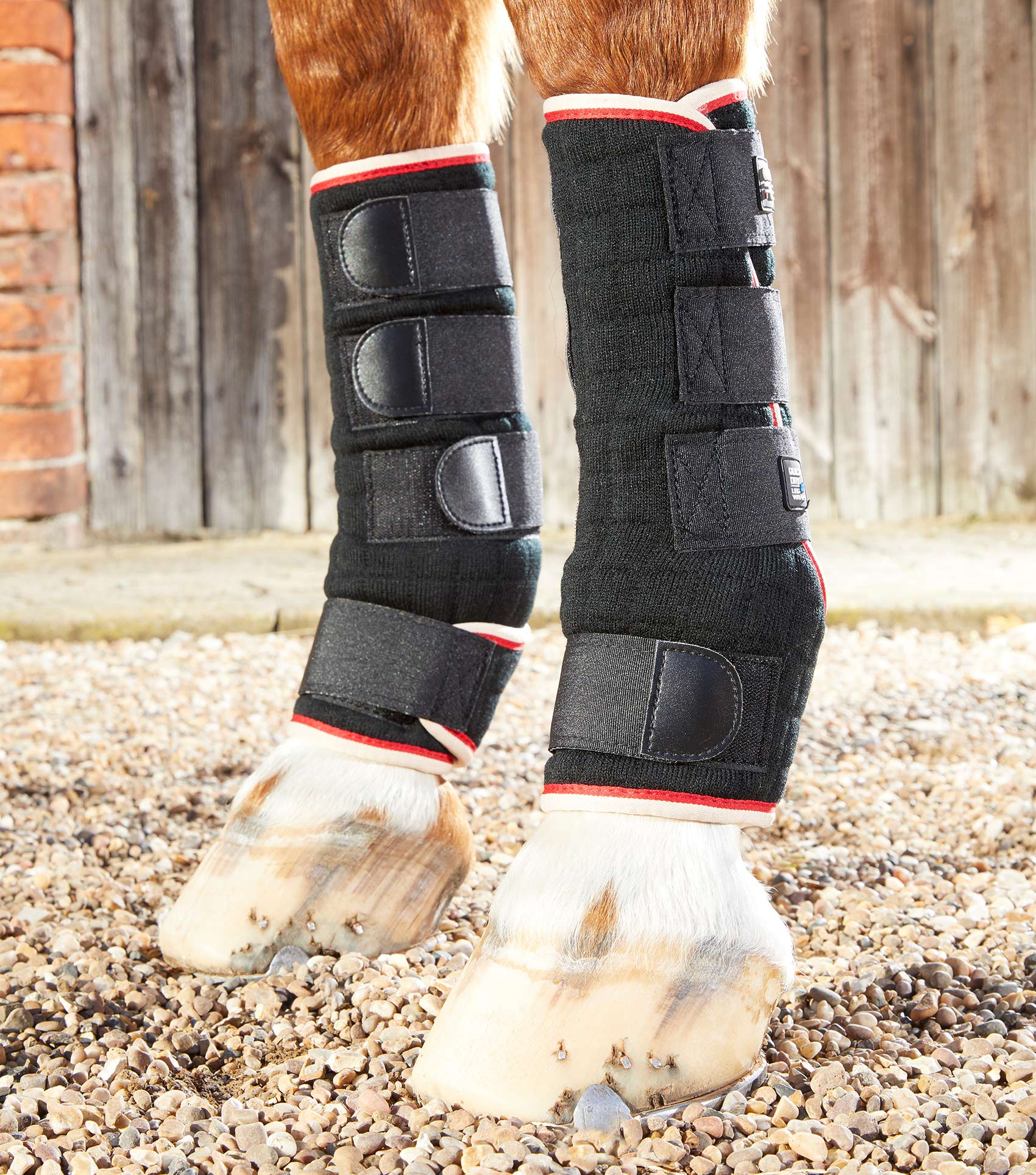 Premier Equine Quick Dry Black Horse Leg Wraps - Equine Support & Protection