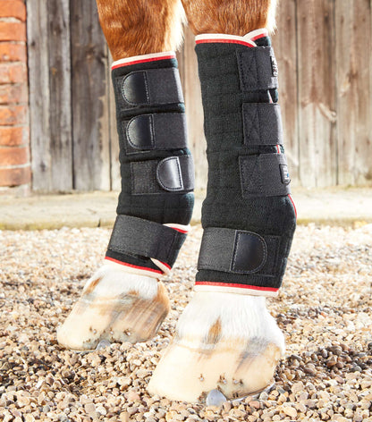 Premier Equine Quick Dry Black Horse Leg Wraps - Equine Support & Protection