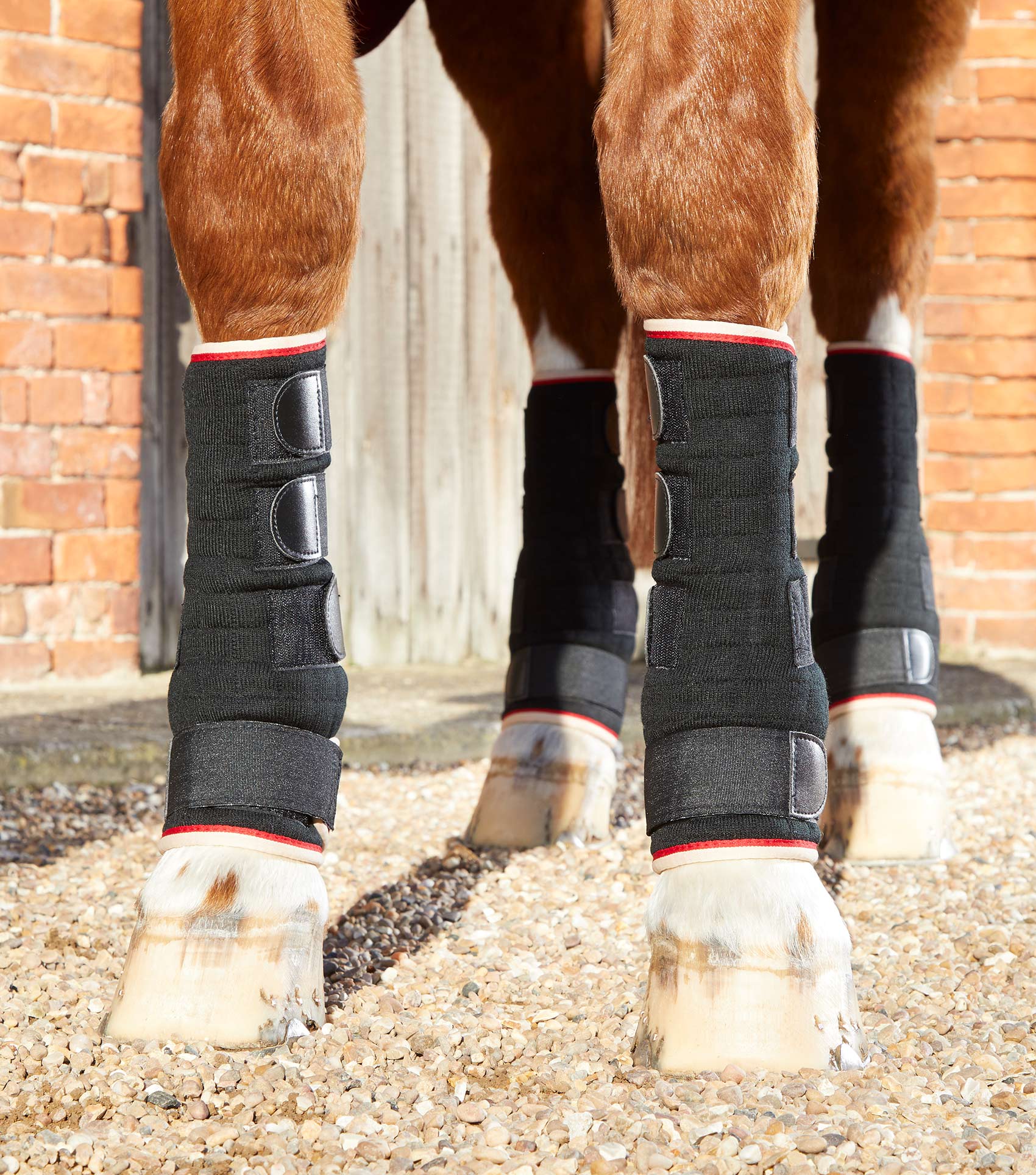 Premier Equine Quick Dry Black Horse Leg Wraps - Breathable & Supportive Horse Boots for Front & Hind Legs