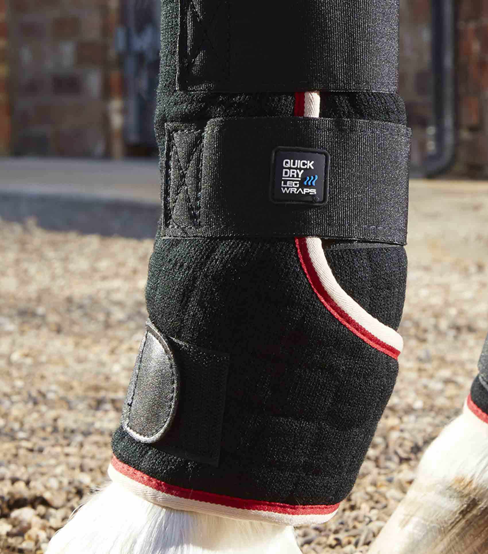 Premier Equine Quick Dry Black Horse Leg Wraps | Equine Leg Protection, Horse Equipment