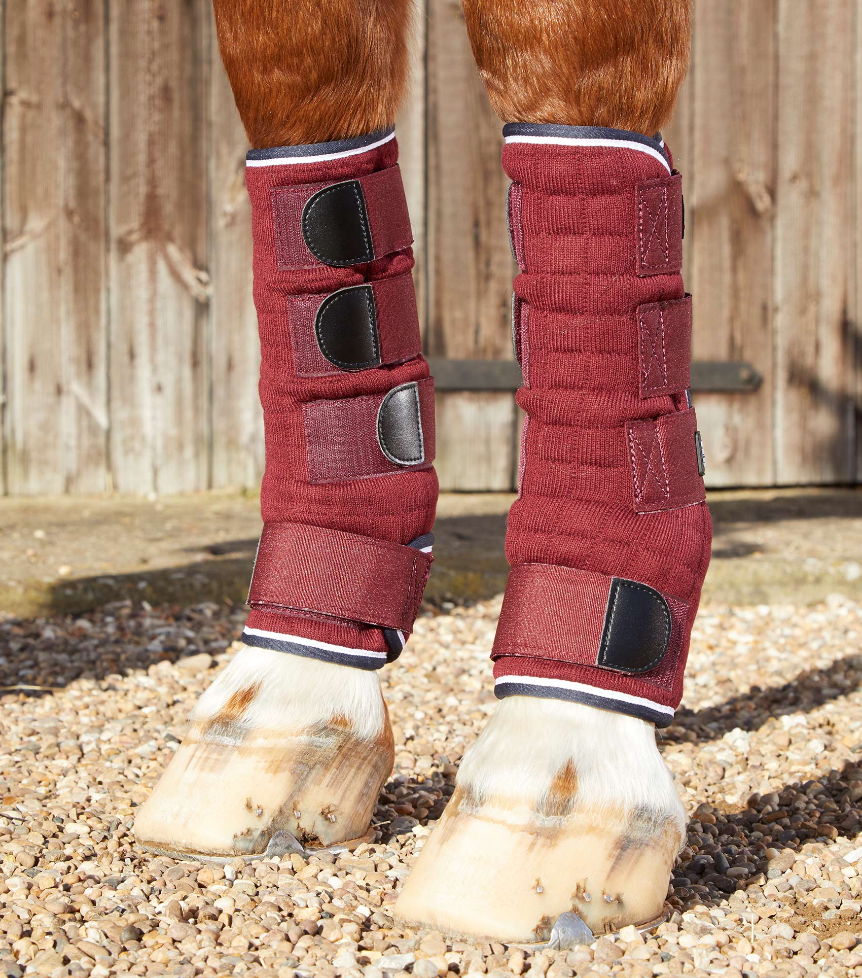 PREMIER EQUINE Quick Dry Burgundy Horse Leg Wraps - Protective Horse Equipment