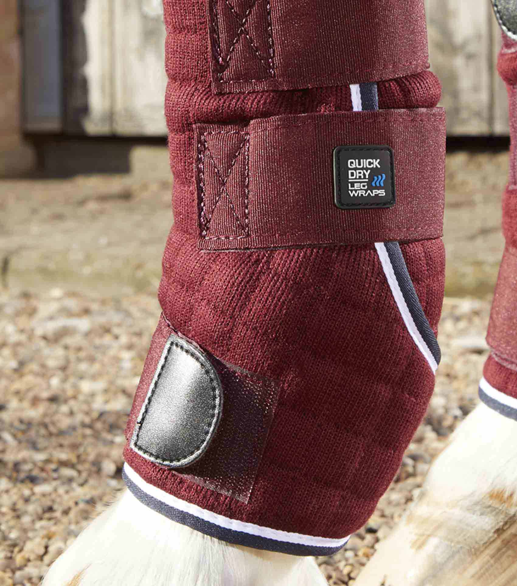 Premier Equine Quick Dry Burgundy Horse Leg Wraps - Equine Leg Protection