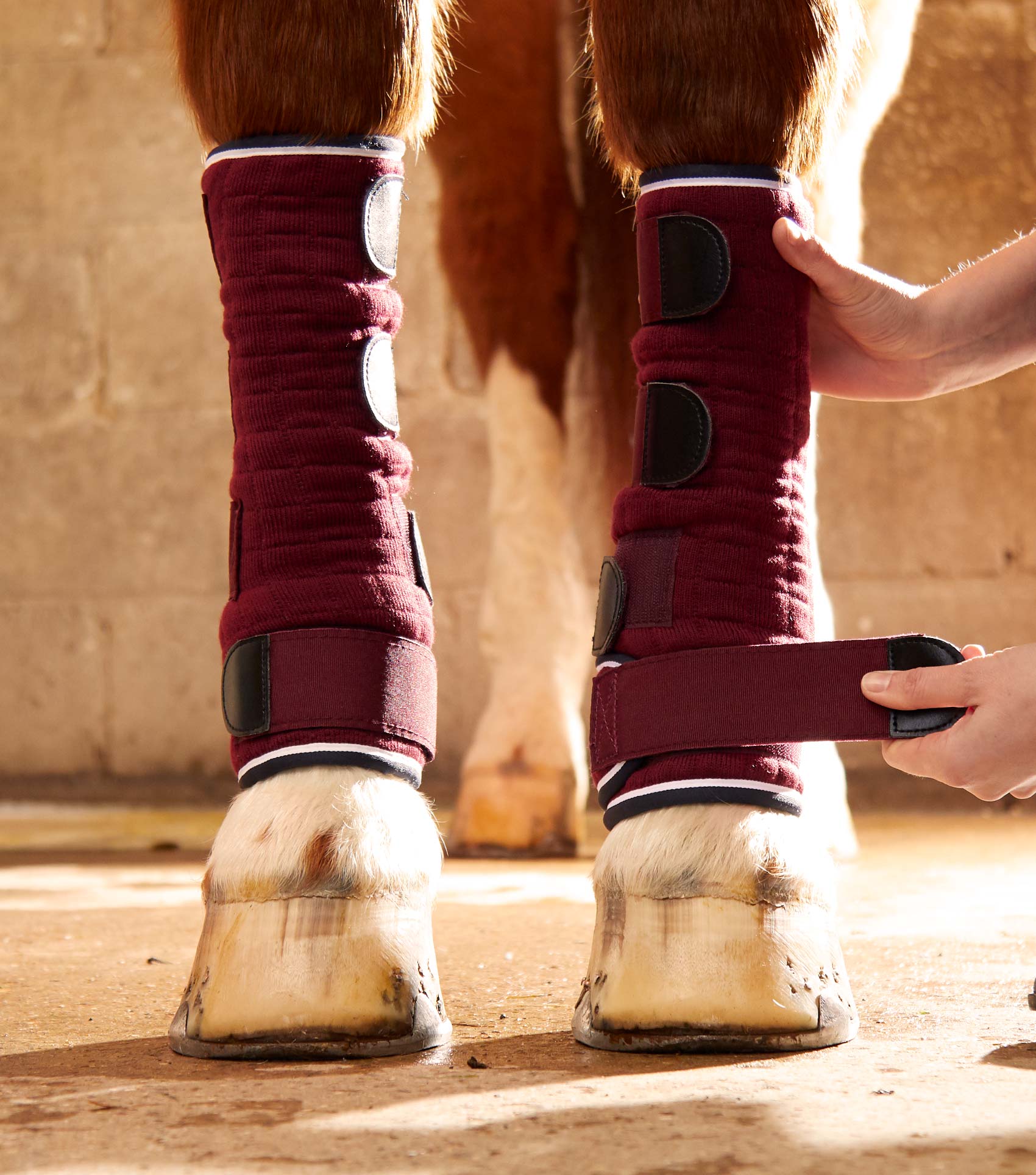 Premier Equine Quick Dry Horse Leg Wraps Burgundy - Horse Leg Protection, Cooling, and Support