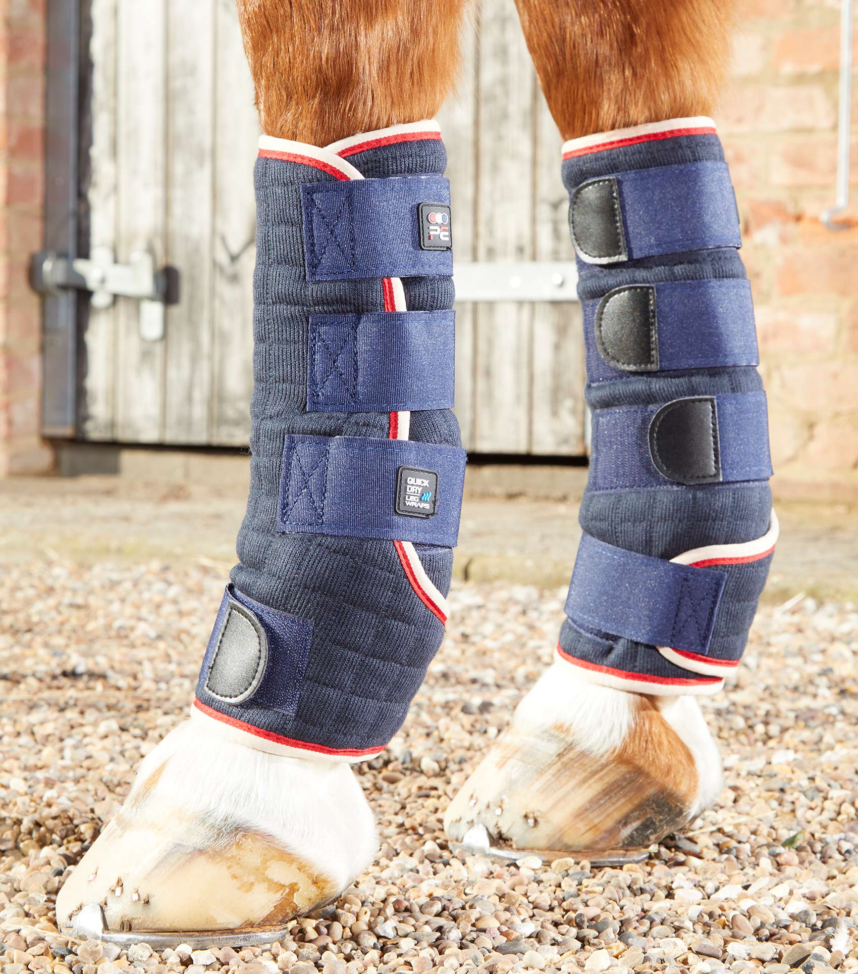 Premier Equine Quick Dry Horse Leg Wraps - Navy Blue. Equine leg protection and support for horses.