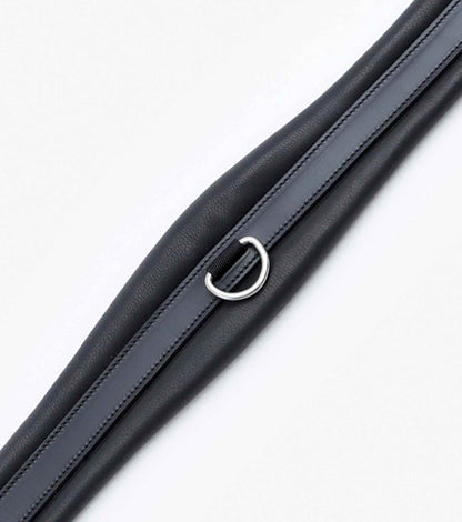 PREMIER EQUINE RAPONE Leather Girth - Black - Horse Riding Girth with Stainless Steel D-Ring - Equiflair