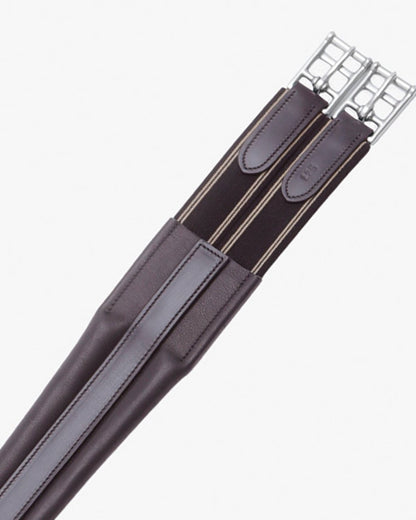 Premier Equine Rapone Brown Leather Girth - Horse Riding Equipment, Elasticated Girth, Equine Supplies