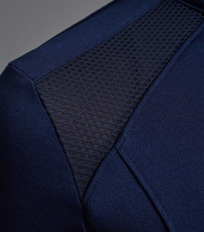 Premier Equine Navy Riding Top: Women's Technical Short Sleeve with Mesh Ventilation