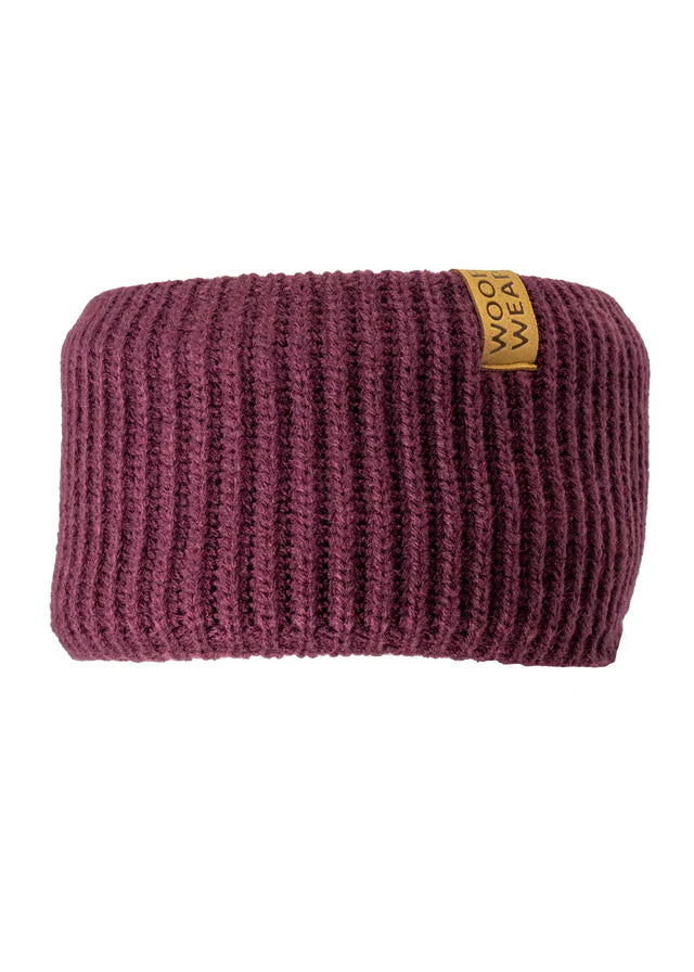 Woof Wear Ribbed Headband Plum - Warm Wool Knit Headband for Women - Equiflair