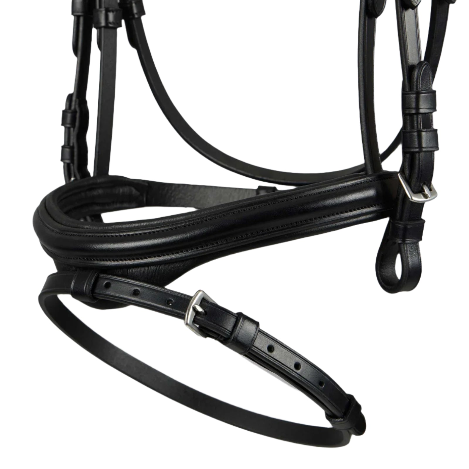 Black Premier Equine Snaffle Bridle | Anatomical Horse Bridle with Padded Noseband and Flash - Equestrian Equipment