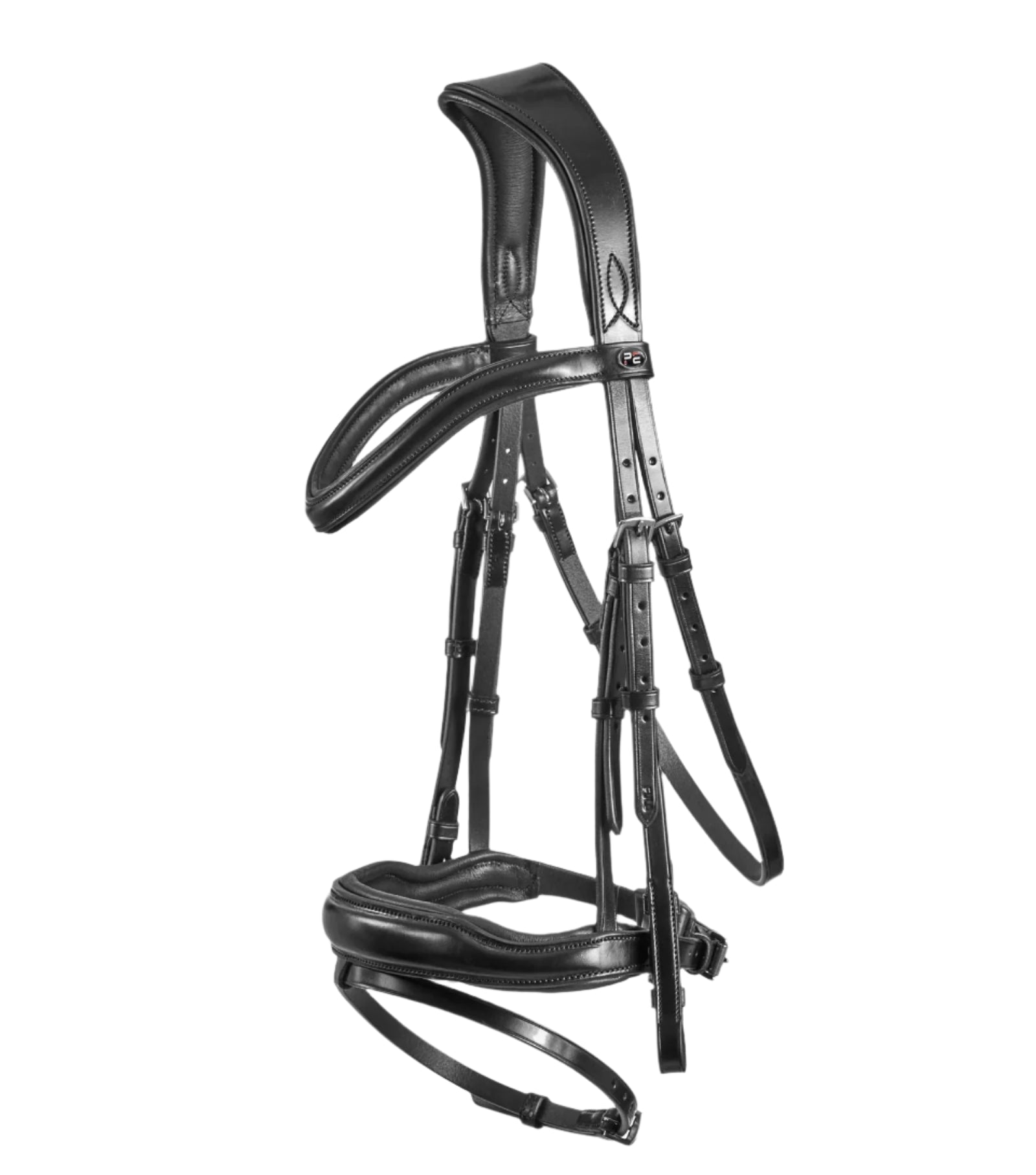 PREMIER EQUINE Rizzo Anatomic Snaffle Bridle Black - Horse Riding Comfort, Padded Headpiece