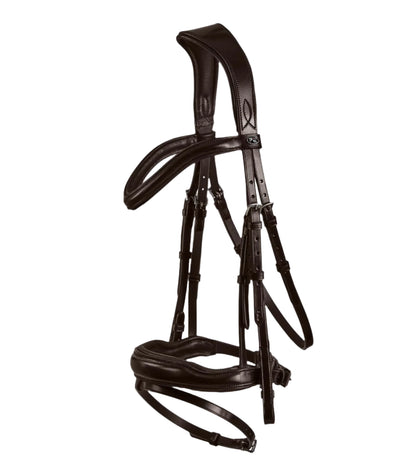 PREMIER EQUINE RIZZO Anatomic Snaffle Bridle Brown Leather Horse Tack | Equiflair