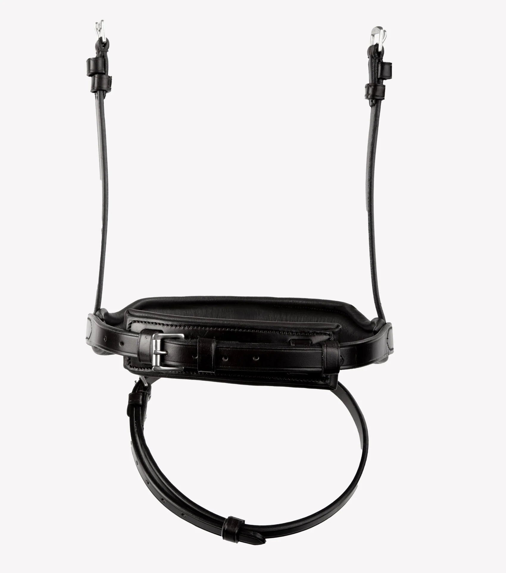 Black Anatomic Flash Noseband for Horses | Leather Horse Tack | Equiflair