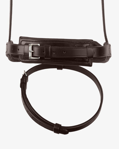Premier Equine Rizzo Anatomic Flash Horse Noseband - Brown Leather, Anatomically Shaped for Comfort