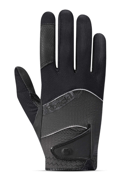 Roeckl Millero Riding Gloves Black/Volcanic Ash | Equiflair
