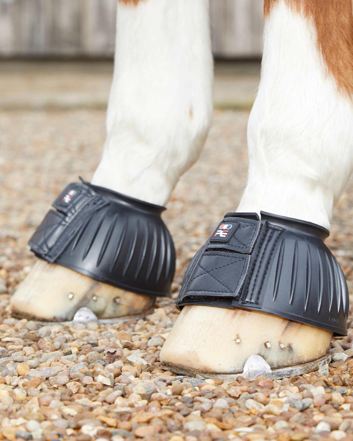 Premier Equine Black Rubber Bell Boots: Over Reach Protection for Horses