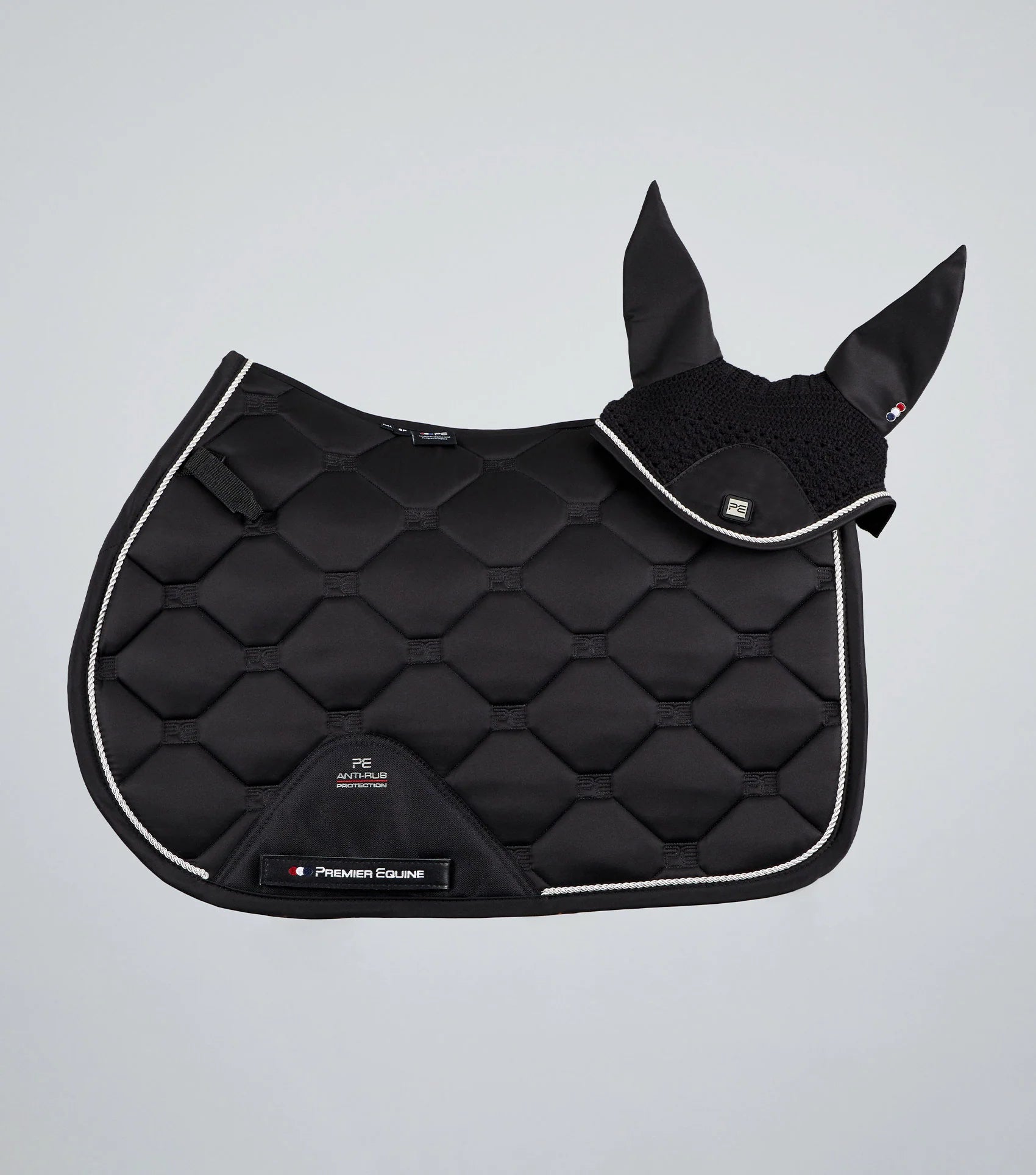 Premier Equine Black Saddle Pad and Salto Fly Veil for Horses - Equestrian Equipment