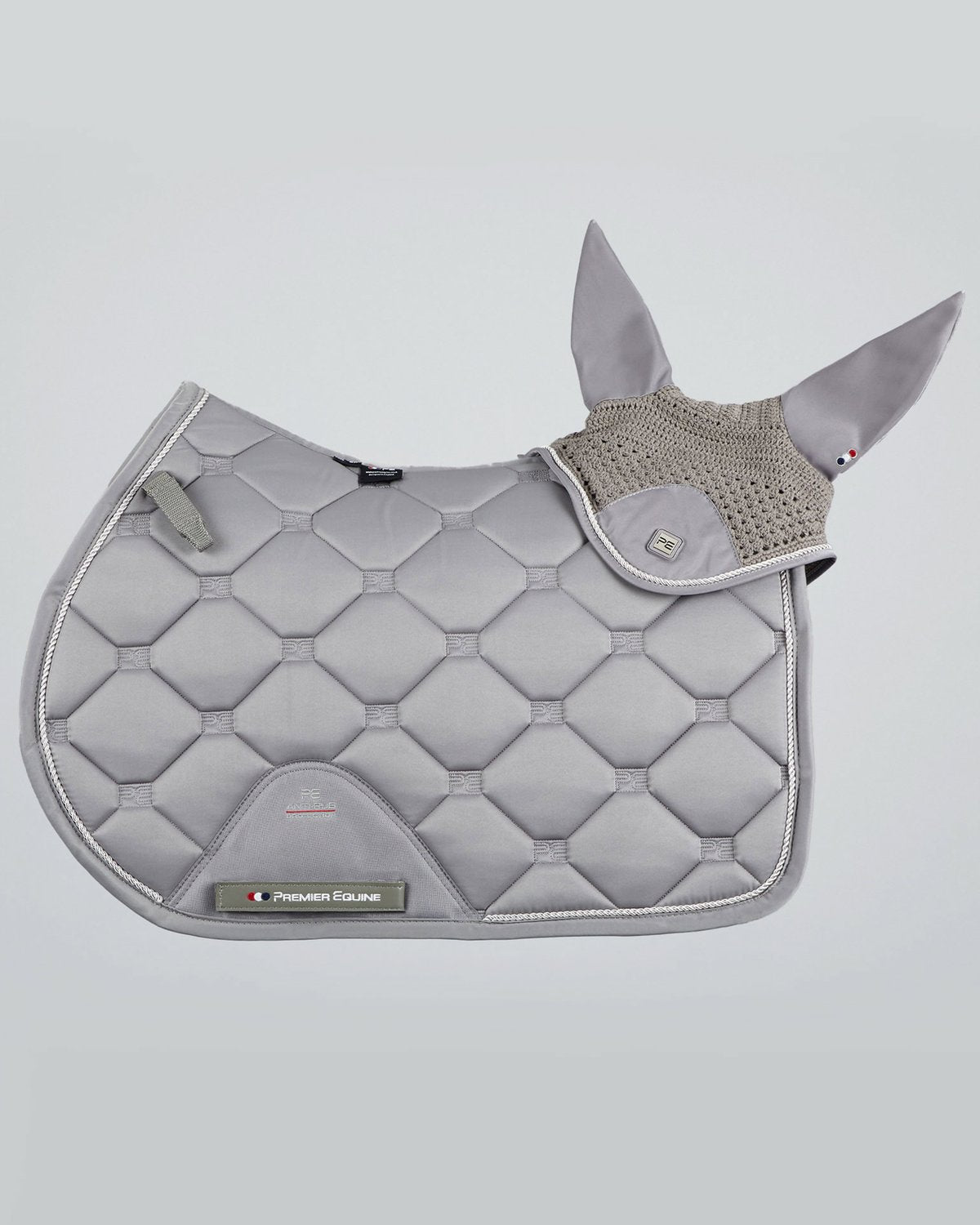 PREMIER EQUINE Salto Grey Fly Veil: Horse Ear Net for Equestrian Shows