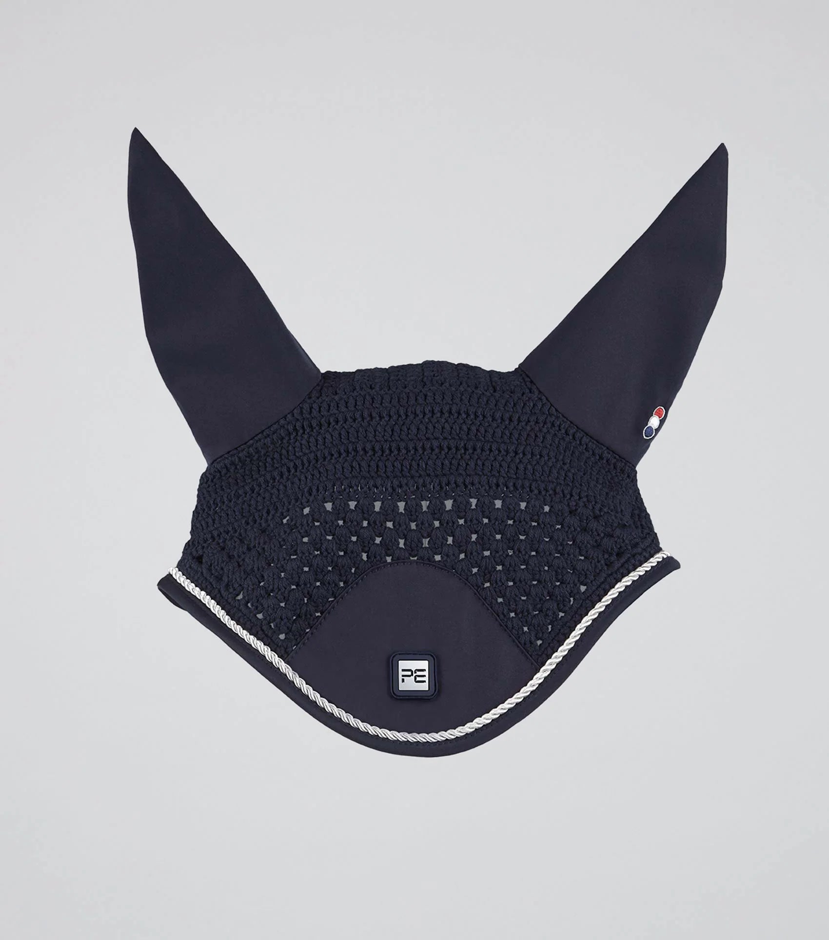 PREMIER EQUINE Salto Fly Veil - Navy Horse Fly Mask - Luxury & Comfortable Equine Ear Net