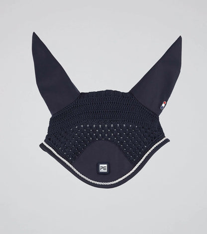PREMIER EQUINE Salto Fly Veil - Navy Horse Fly Mask - Luxury & Comfortable Equine Ear Net