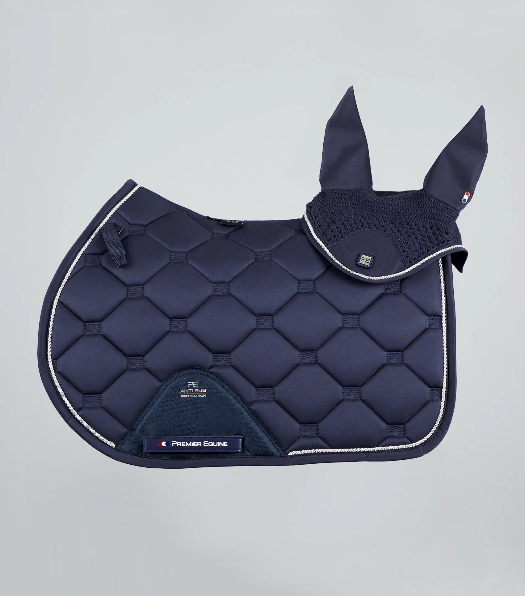 PREMIER EQUINE Salto Fly Veil Navy | Horse Ear Net | Equestrian Equipment