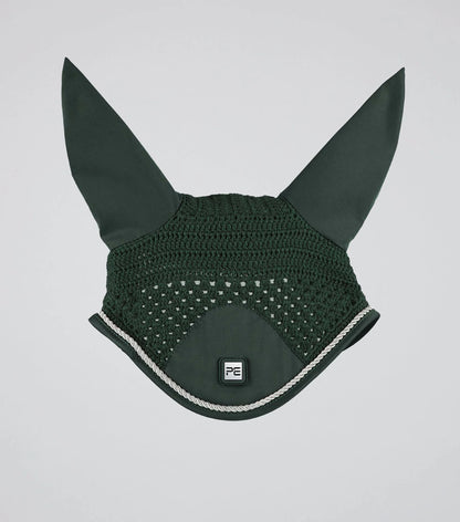Premier Equine Salto Olive Fly Veil: Horse Ear Net for Insect Protection & Noise Reduction. Equine accessory.