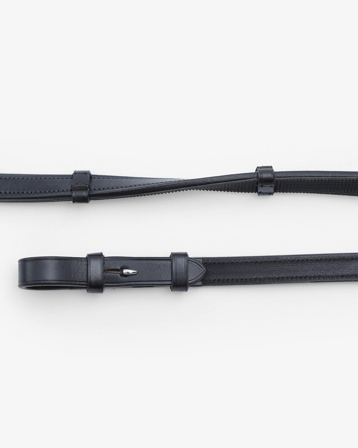 Premier Equine Salvatore Rubber & Leather Grip Reins Black