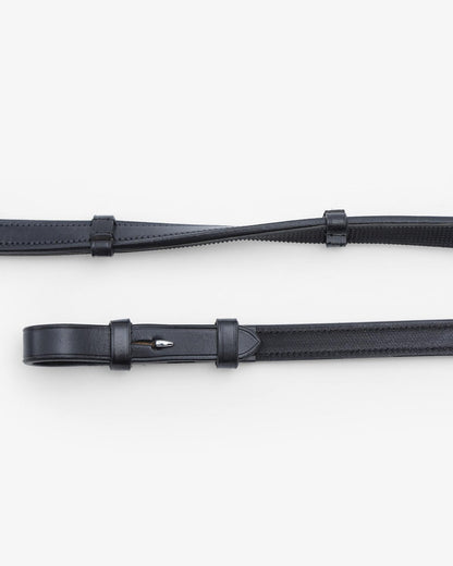 Premier Equine Salvatore Rubber & Leather Grip Reins Black
