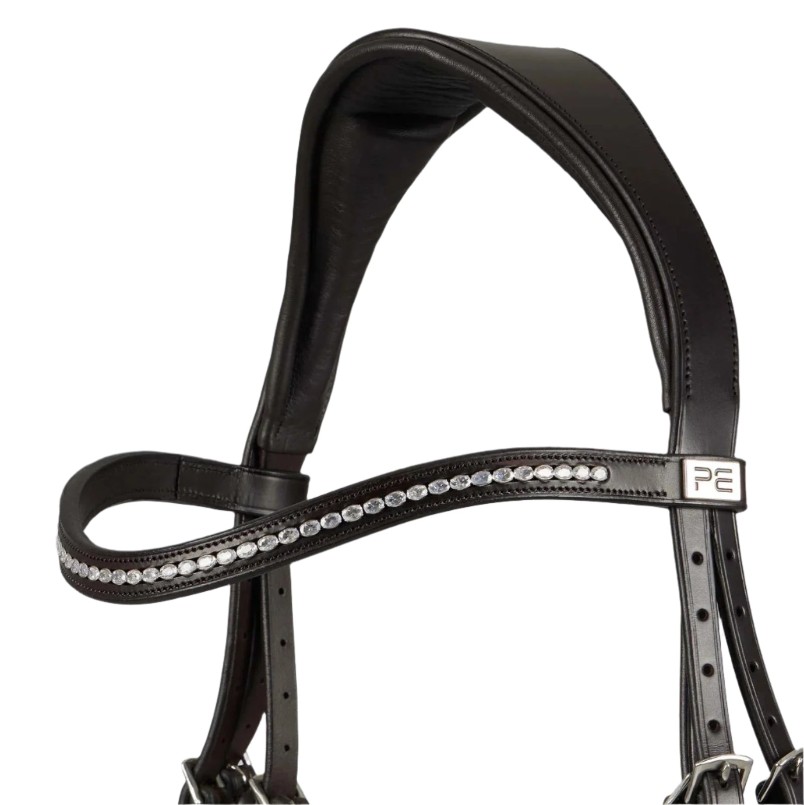 Premier Equine San Paolo Anatomical Bridle - Brown Italian Leather with Diamanté Browband | Horse Riding Equestrian Equipment