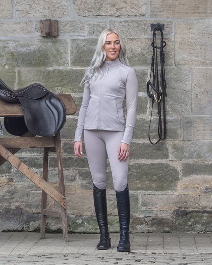 EQUIDRY Water Repellent Leggings Knee Grip Women's Sand/White