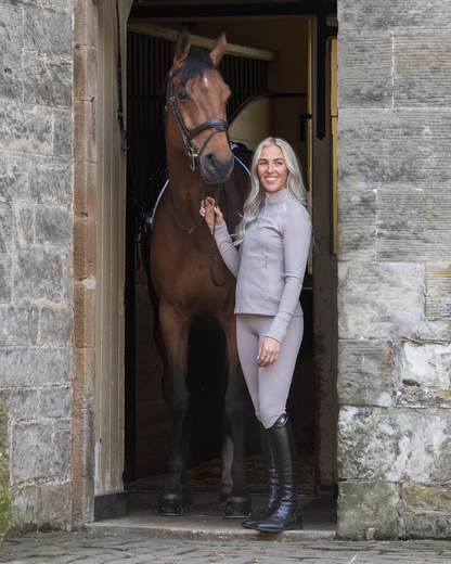 EQUIDRY Water Repellent Leggings Full Seat Women's Sand/White