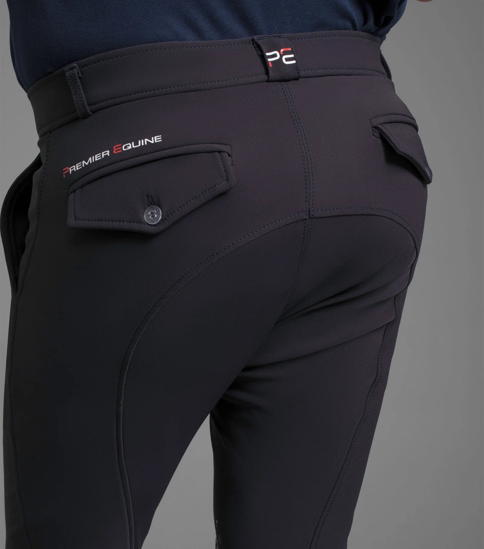 Premier Equine Santino Men's Riding Breeches - Navy Gel Knee Equestrian Pants