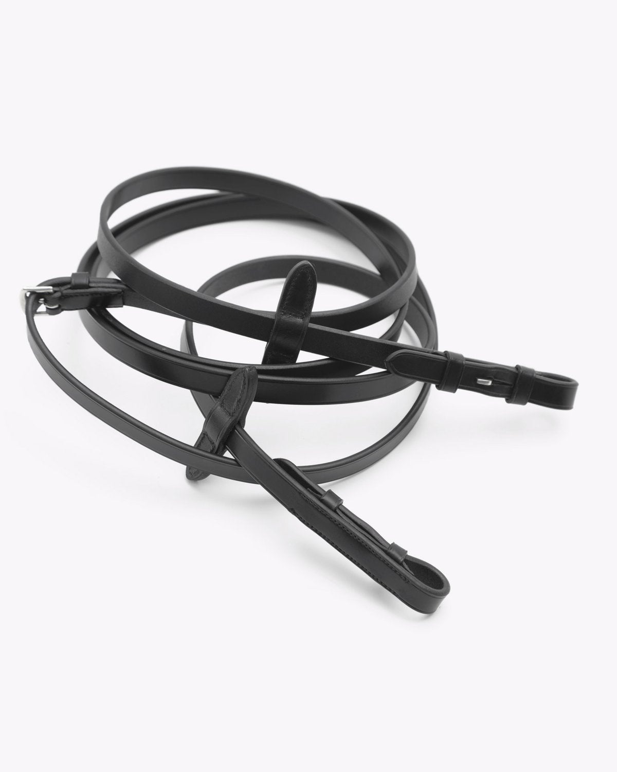 Premier Equine Senado Plain Leather Reins Black