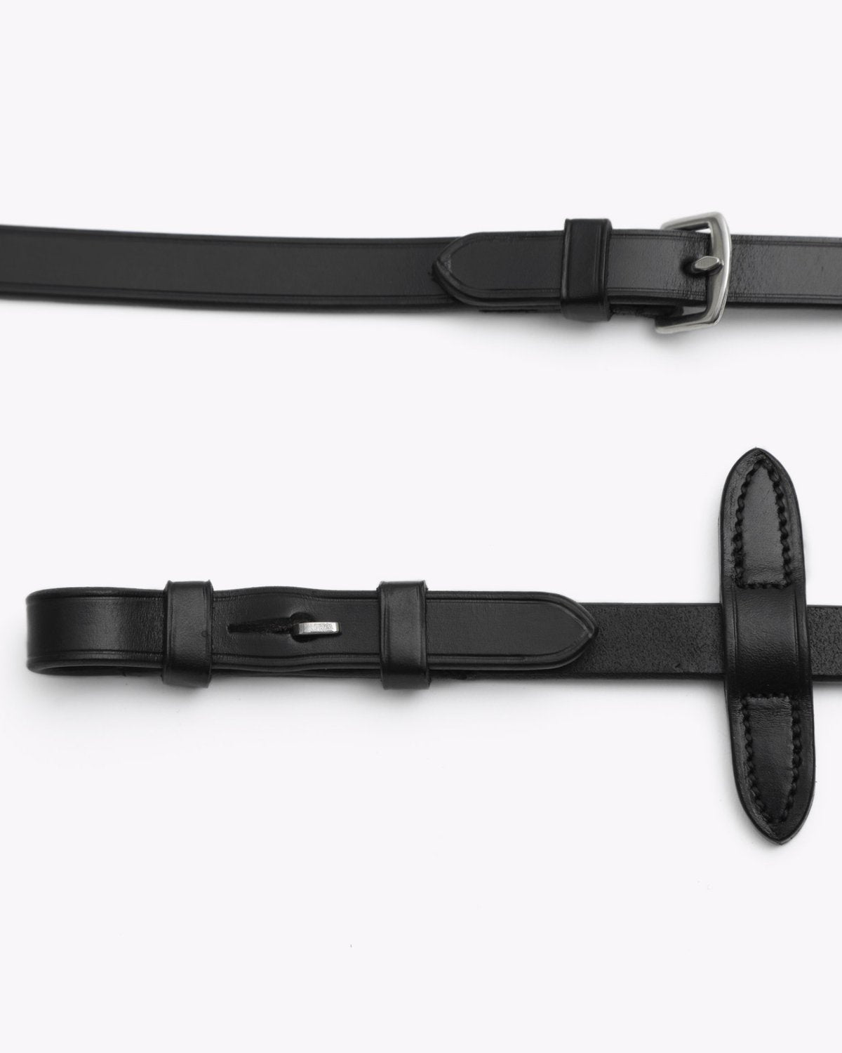 Premier Equine Senado Black Leather Reins - Equestrian Riding Tack