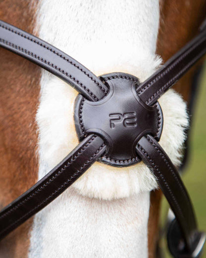Premier Equine Glorioso Grackle Noseband Protector - Sheepskin, Natural Merino Wool Comfort, Horse Tack