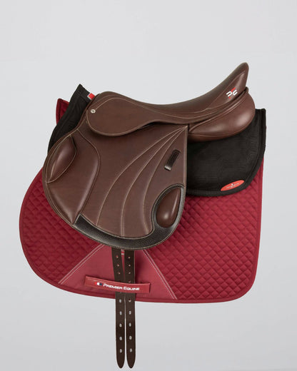 Premier Equine Shock Absorber Half Pad Black. Horse saddle pad with memory foam for equestrian use.