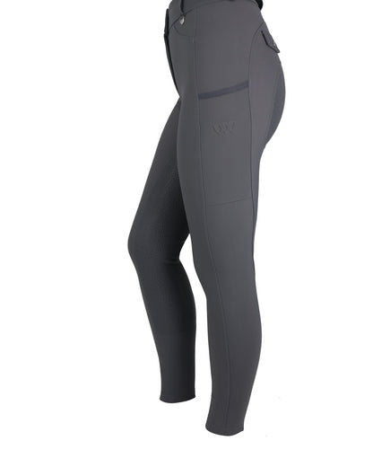 Woof Wear Hybrid Riding Tights - Full Seat Slate: Stylish equestrian tights with silicone grip for smooth transitions in the saddle.
