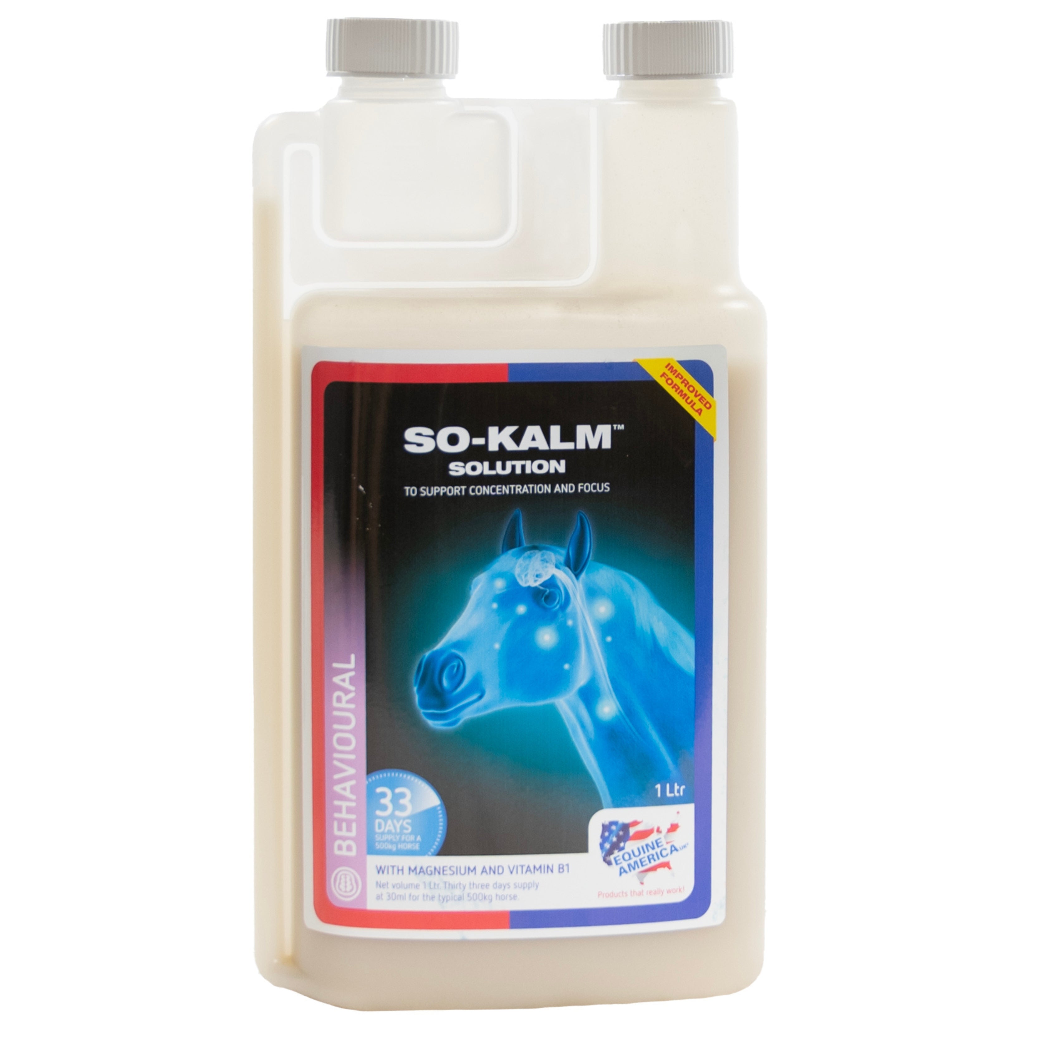 Equine America SO-KALM Solution 1Ltr for horses - calm and focus supplement