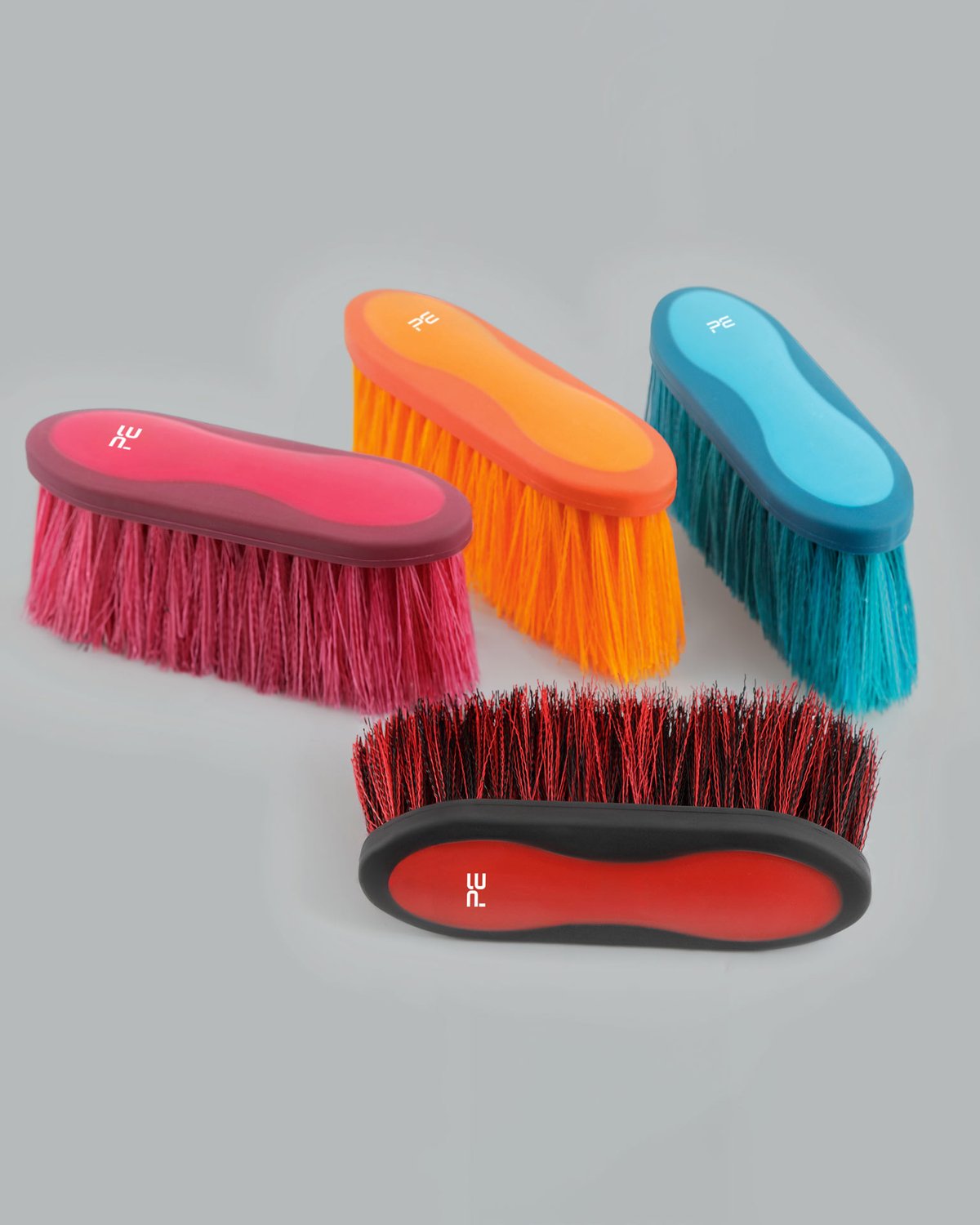 Premier Equine Soft-Touch Dandy Brush - Long Bristles, Equine Grooming Brush, Blue, Orange, Red, Pink PE brush Equiflair